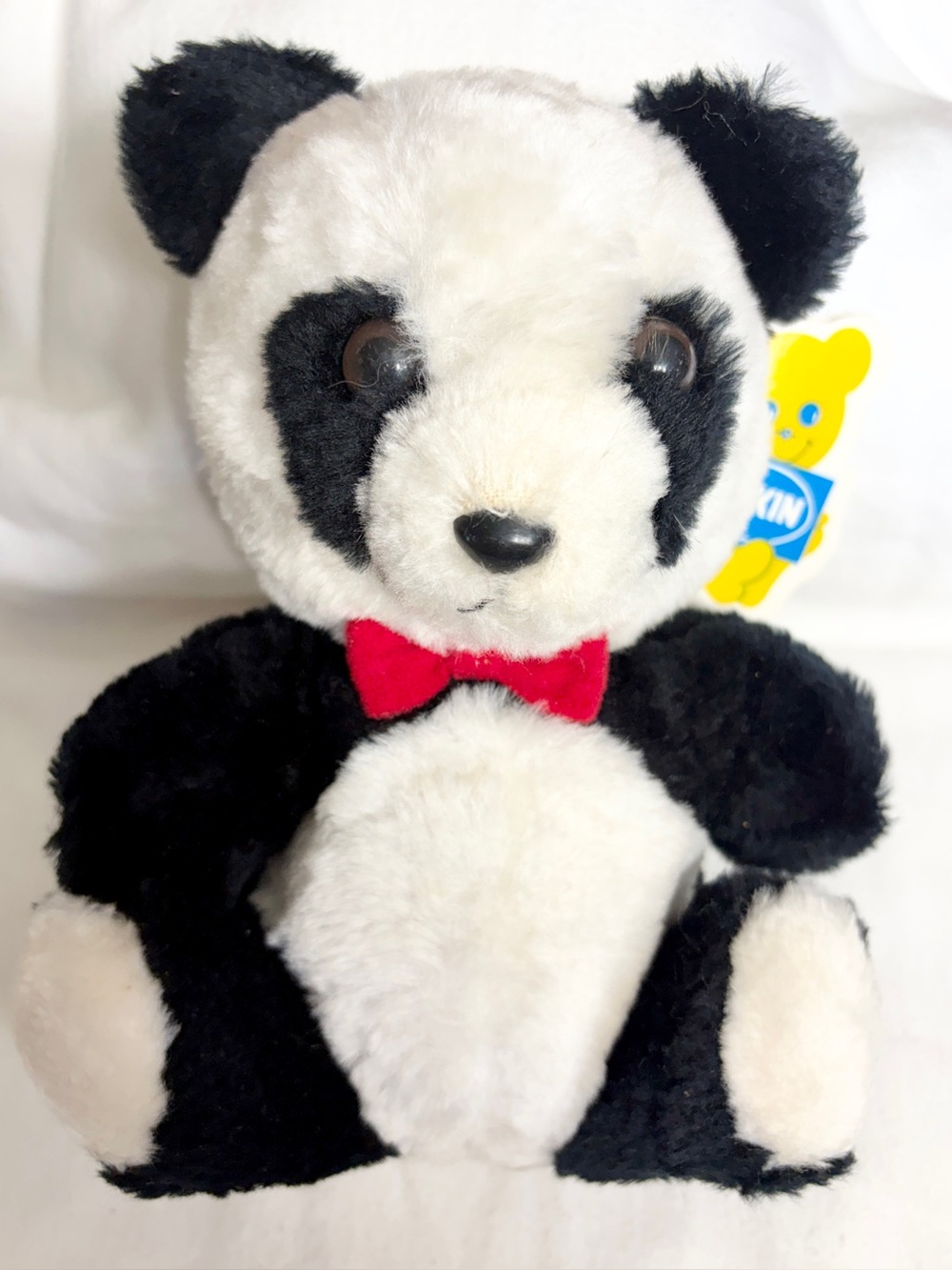 Dakin Panda Plush 1981 Vintage Nutshells Korea Piccadilly 9” Red Bow Tie